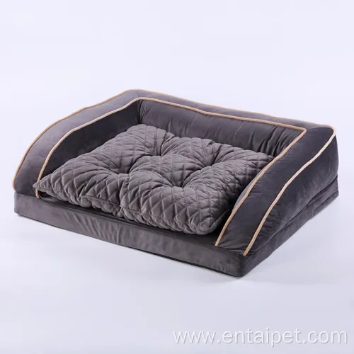 Pet Sofa with Mattress Dog Velvet Removeable Bed